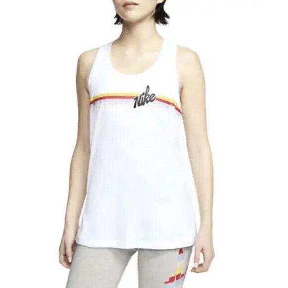 Nike Sportswear Core Stripe Tank Top CT8911-100‎ Women’s Size XS White - Picture 1 of 8
